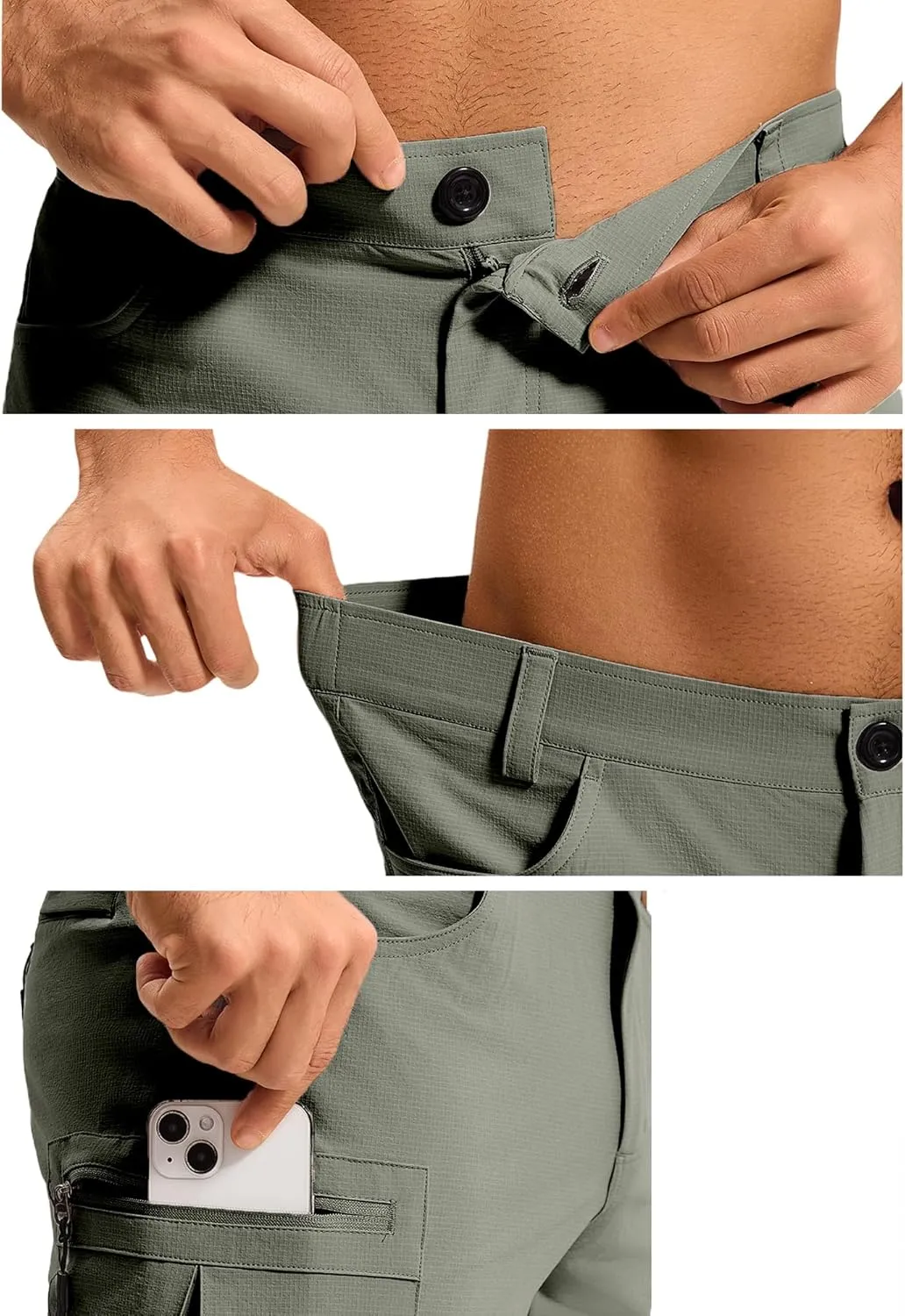 Mens Hiking Cargo Shorts Stretch Quick-Dry Outdoor Casual Work Shorts for Men Camping Fishing