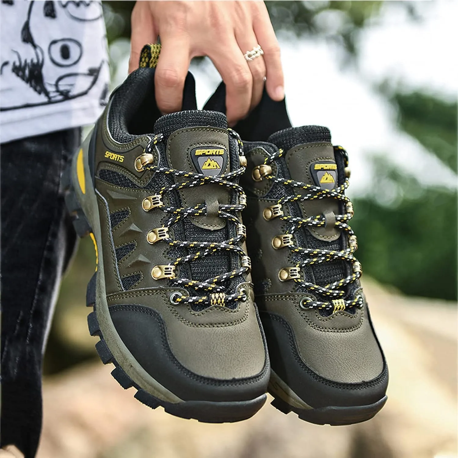 Men's Hiking Shoes Lightweight Non-Slip Resistant Walking Shoes Outdoor Trailing Trekking Camping Walking Shoes