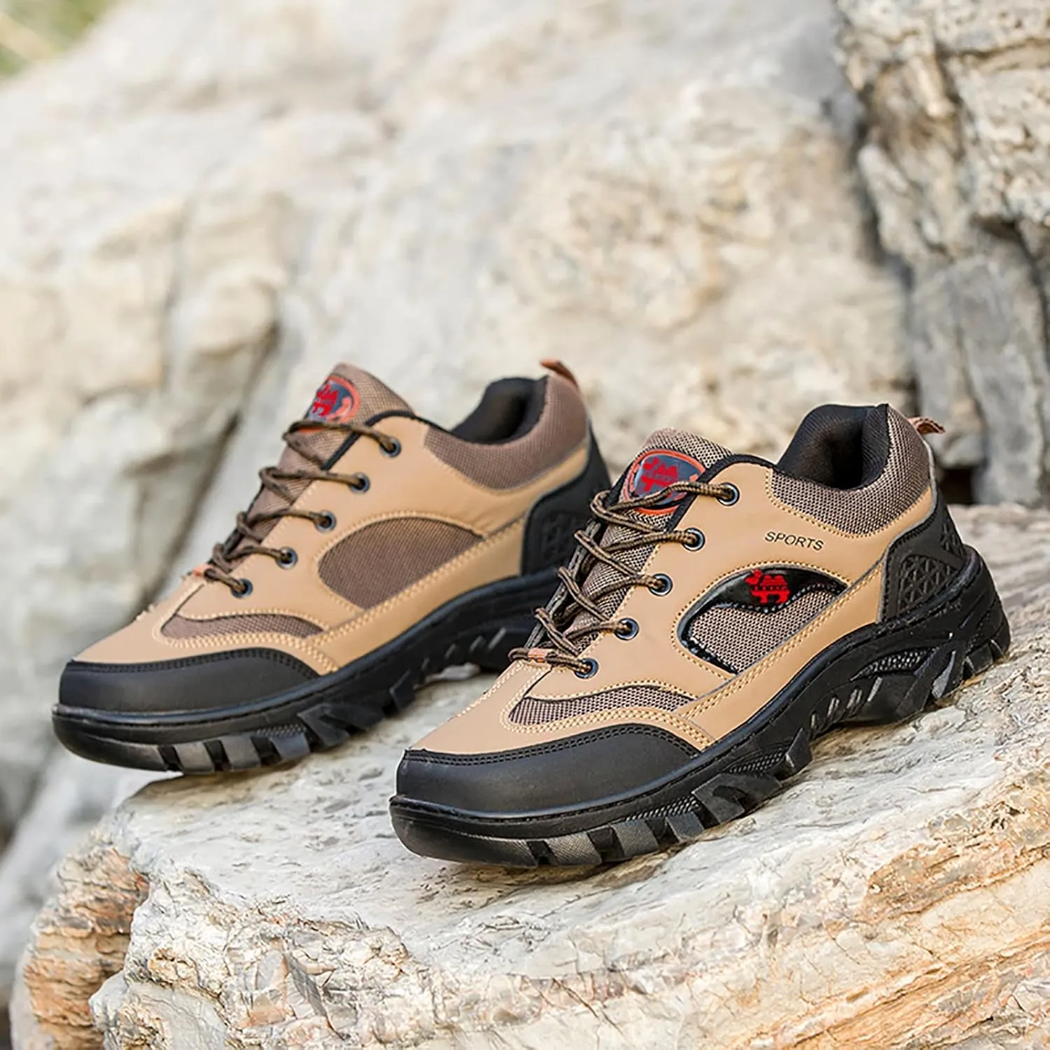 Men's Hiking Shoes Outdoor Walking Shoes Waterproof Work Shoes Trekking Trails Shoes with Arch Support