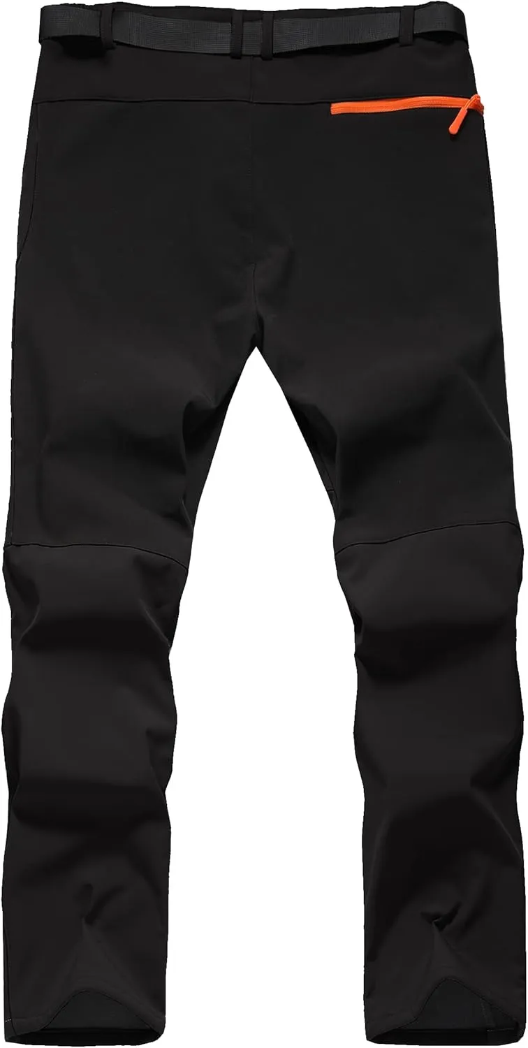 Men's Hiking Snow Ski Pants Softshell Fleece Lined Winter Water Repellent Outdoor Fishing Cargo Pants