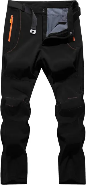 Men's Hiking Snow Ski Pants Softshell Fleece Lined Winter Water Repellent Outdoor Fishing Cargo Pants