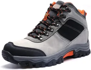 Men's Waterproof Hiking Boots Non-Slip Lightweight Outdoor Mid Top Ankle Boot Breathable Work Trekking Shoes