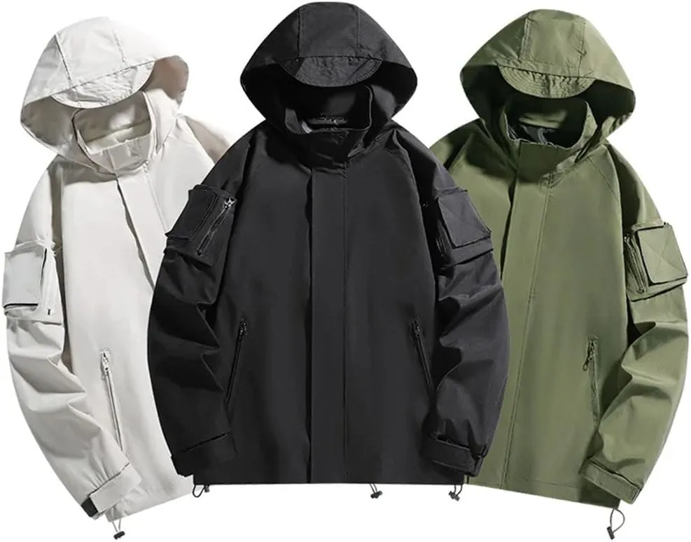 Mens Waterproof Hiking Windproof Windbreaker Coat Breathable Fishing Camping Trekking Jacket