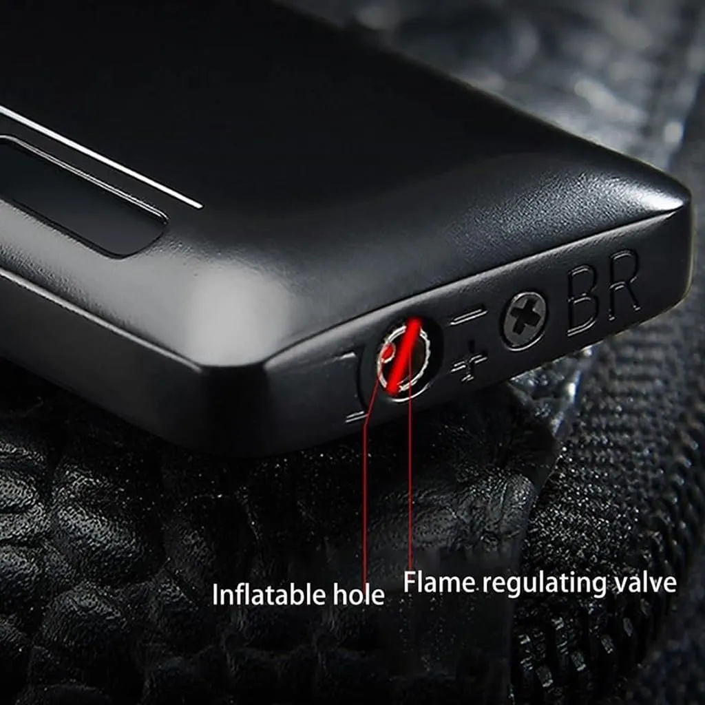 Metal Windproof Dual Straight Flame Lighter, Adjustable Rechargeable Butane Torch Lighter with Visible Gas Window for Charcoal Fire, Camping, Travel, Kitchen(Silver)