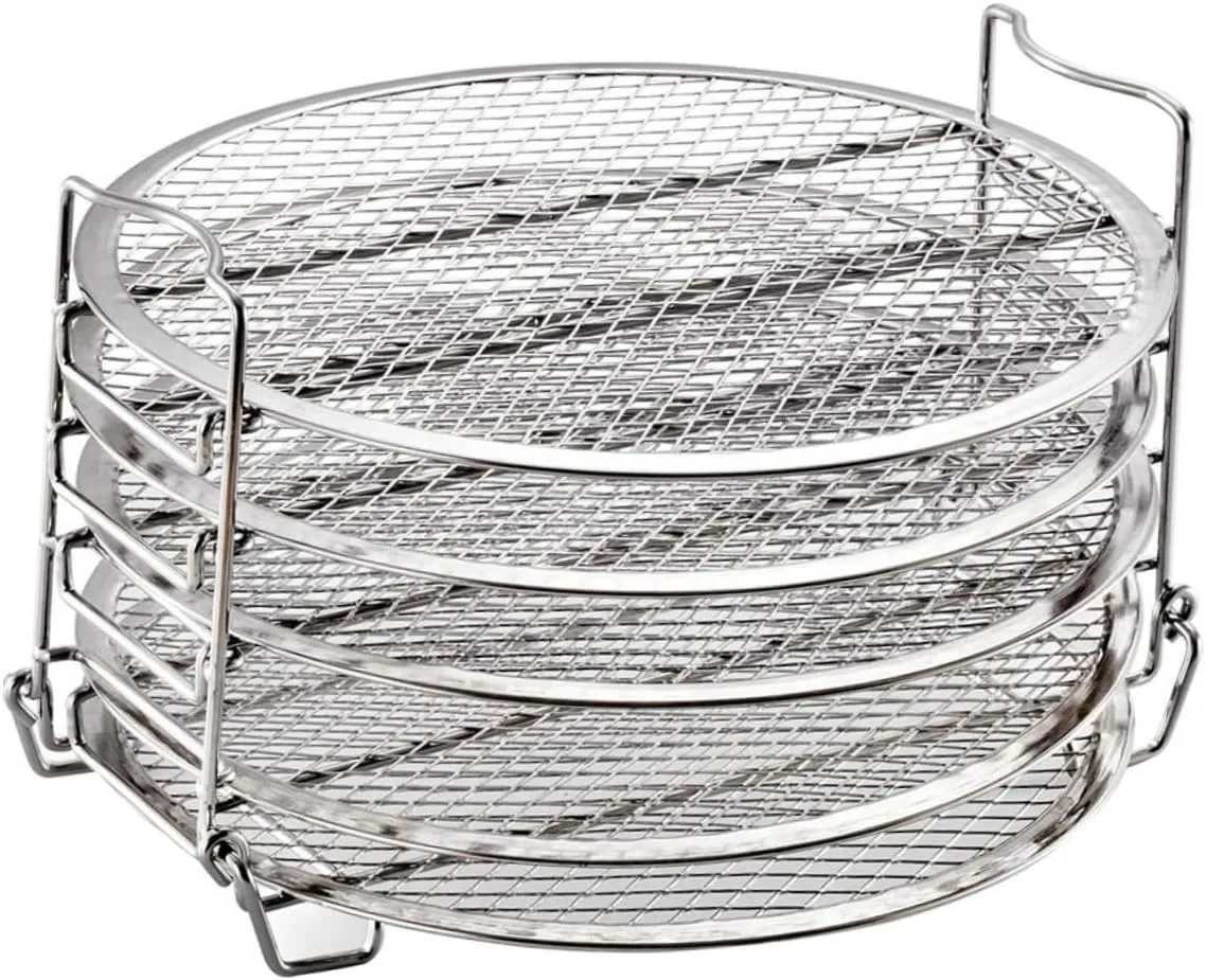Mikinona 5-layer Dehydrator Rack for Grill Air Fryer Cooker Rack Stainless Steel Accessory Fits 6.5 8