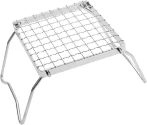 Milisten Portable Stainless Steel BBQ Grill Foldable Camping Fire Grate Compact Outdoor Cooking Stand for Campfire Grilling Camping Picnics