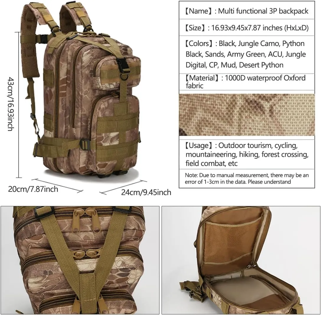 Military Tactical Backpack Rucksacks 3 Day Assault Pack Army Bag for Hunting Trekking Camping Outdoor (ACU Digital)