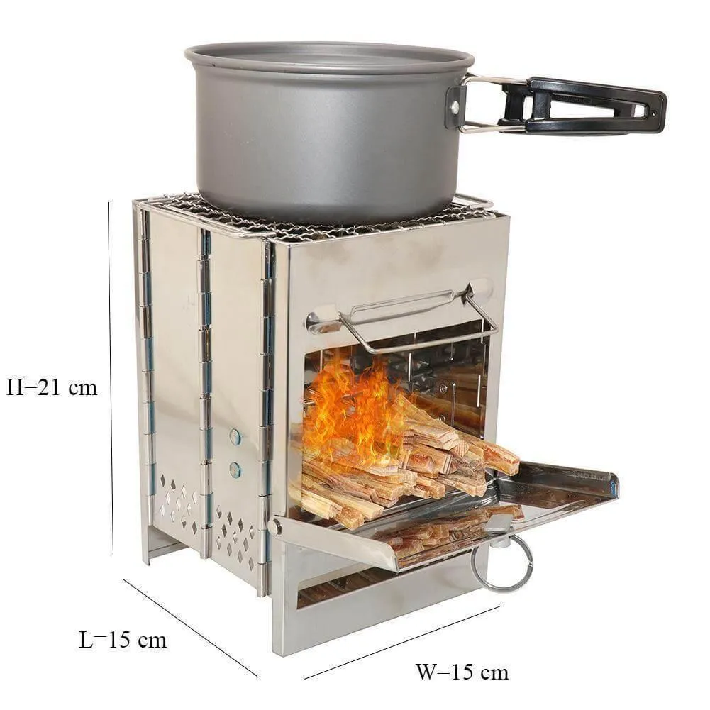 Mini Charcoal Grill - Foldable Stainless Steel Outdoor Camping Grill
