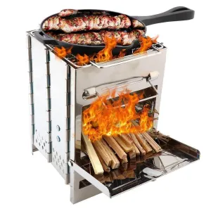 Mini Charcoal Grill - Foldable Stainless Steel Outdoor Camping Grill