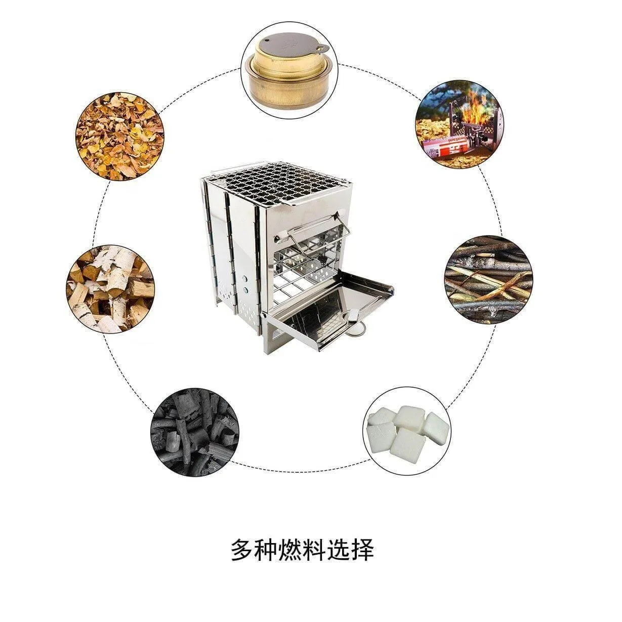Mini Charcoal Grill - Foldable Stainless Steel Outdoor Camping Grill