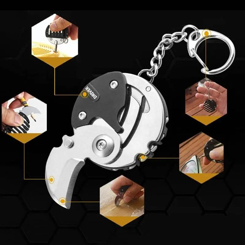 Mini Survival Tool Keychain - Essential Hiking Gear