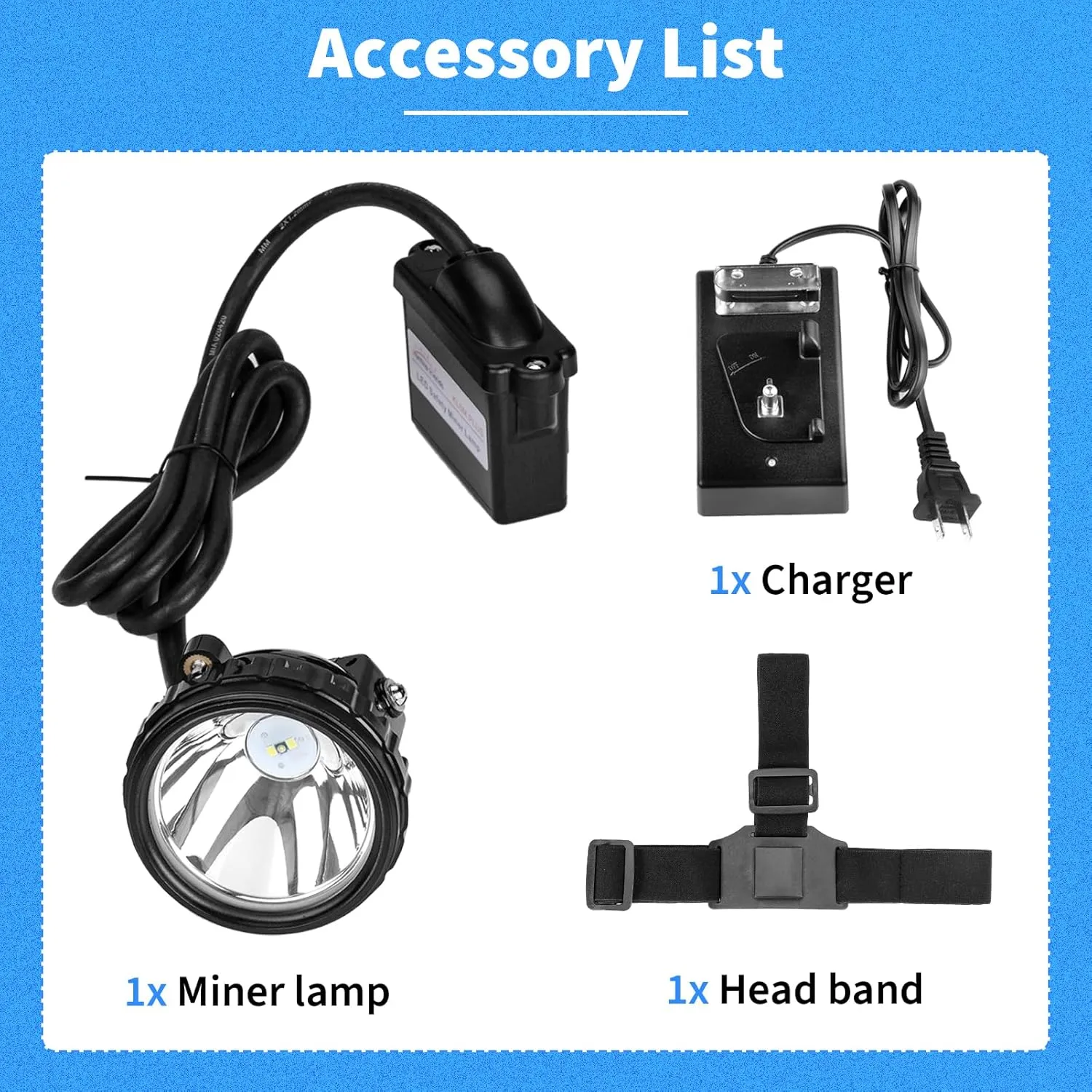 Mining Light Rechargeable 1 2 LED Miners Headlamp Waterproof Cap Lamp Safety Explosion Rroof Coal Miner Light for Hunting Fishing Coal Miner (KL6M.Plus-Medium Size)