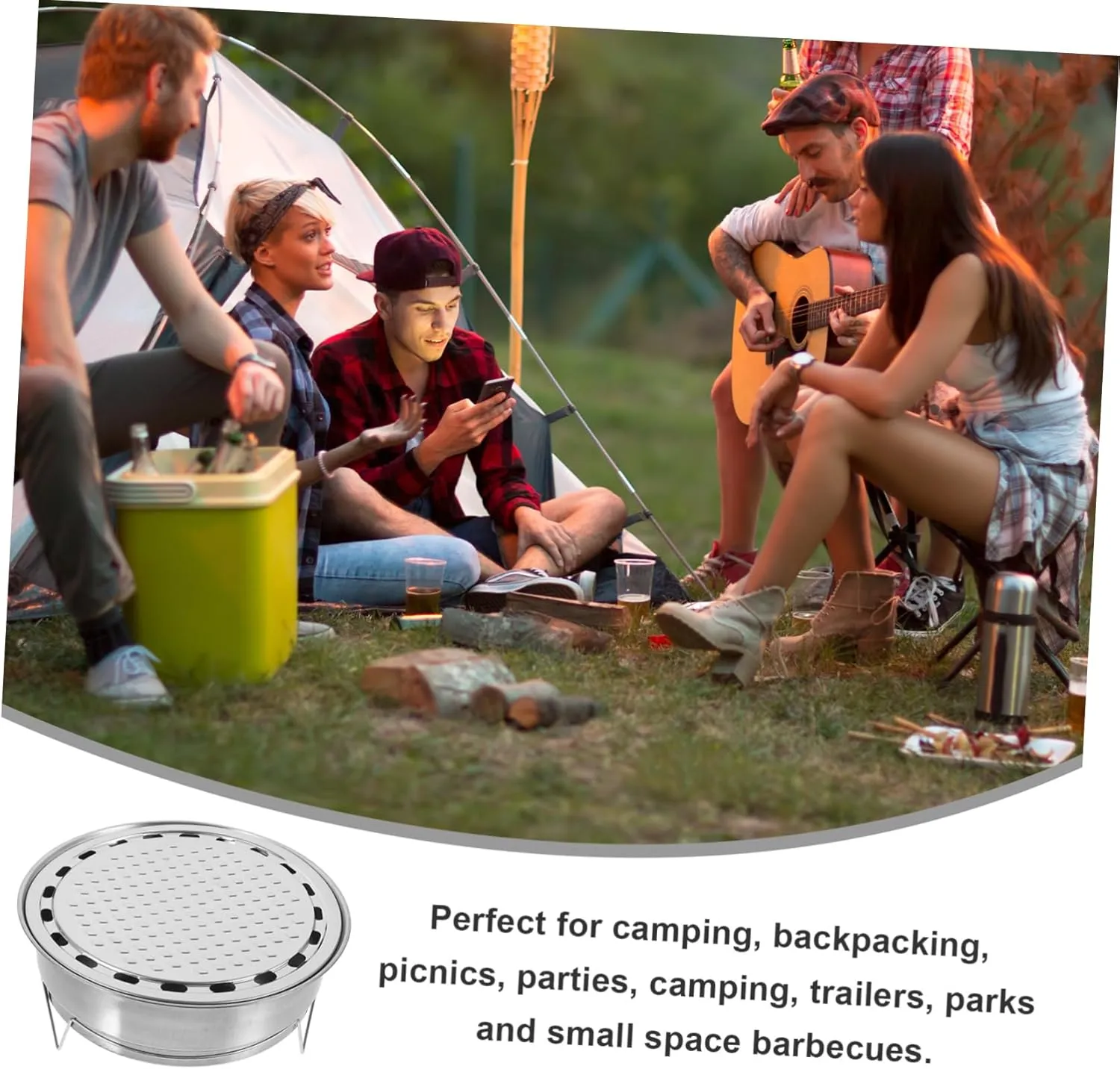 Mipcase Convenient Outdoor BBQ Rack Portable Barbecue Grill for Camping and Home Use