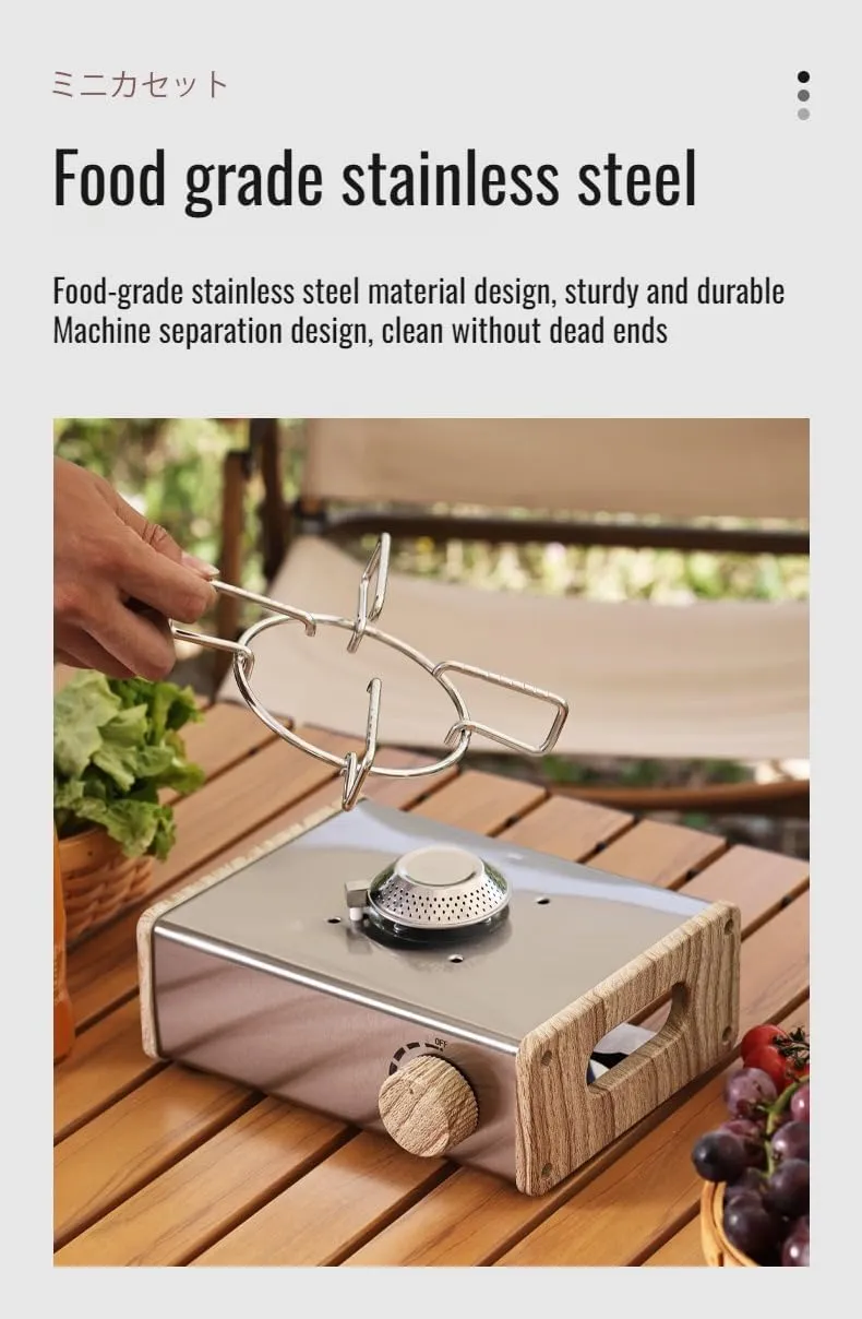 [Mokcoliy]【Portable Cam Stove】Hi-Power -Lit G er for Ouoor ing, 2-in-1 Mini tane Stove with Windproof Design | Compact Sqre Grill for Hiking, BBQ & Bapaing (for s)