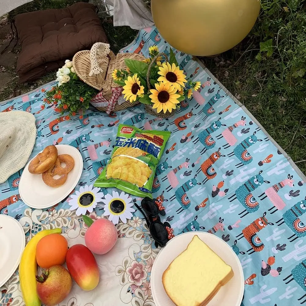 MOLERFO Outdoor Picnic Blanket, Extra Large Beach Blanket, Foldable Lightweight Waterproof Sand Mat, Picnic Blanket 80" X 60" for Beach Camping Hiking Park Patio