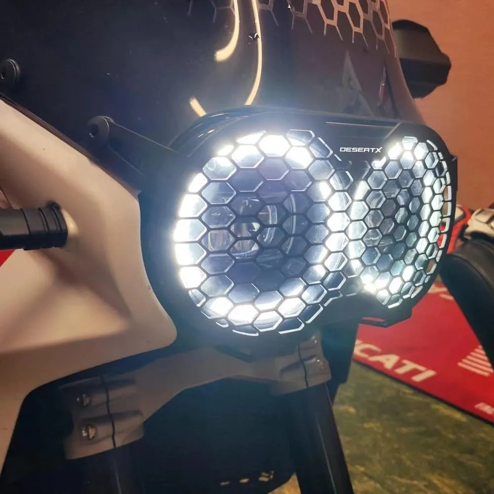 Motorcycle Headlight Grill Cover For Du&cati Desert X DesertX 2022 2023 Motorcycle Accessories Headlamp Headlight Shield Cover Grill Guard Protector