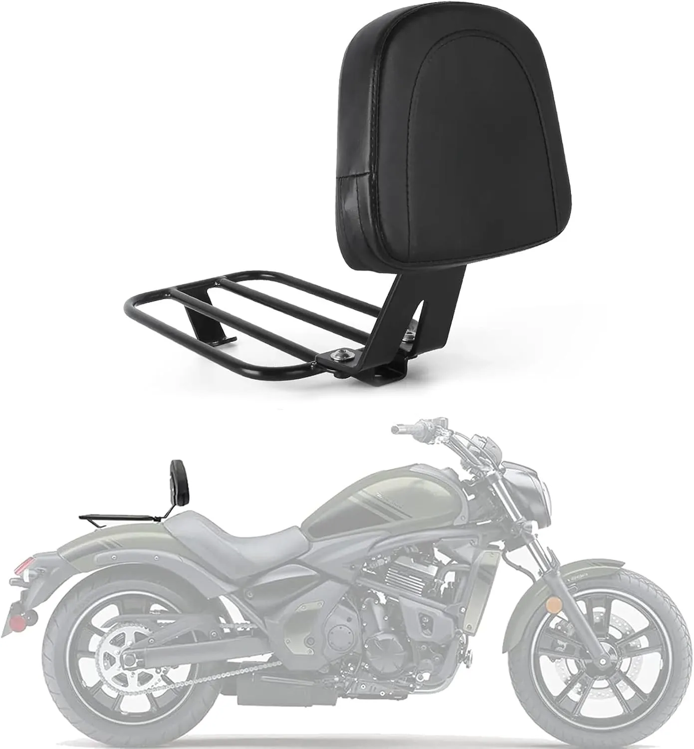 Motorcycle Luggage Rack Sissy Bar Driver Backrest for Kawasaki Vulcan S 650 2015-2023 Cargo Shelf Detachable Rear Passenger Seat Accessories