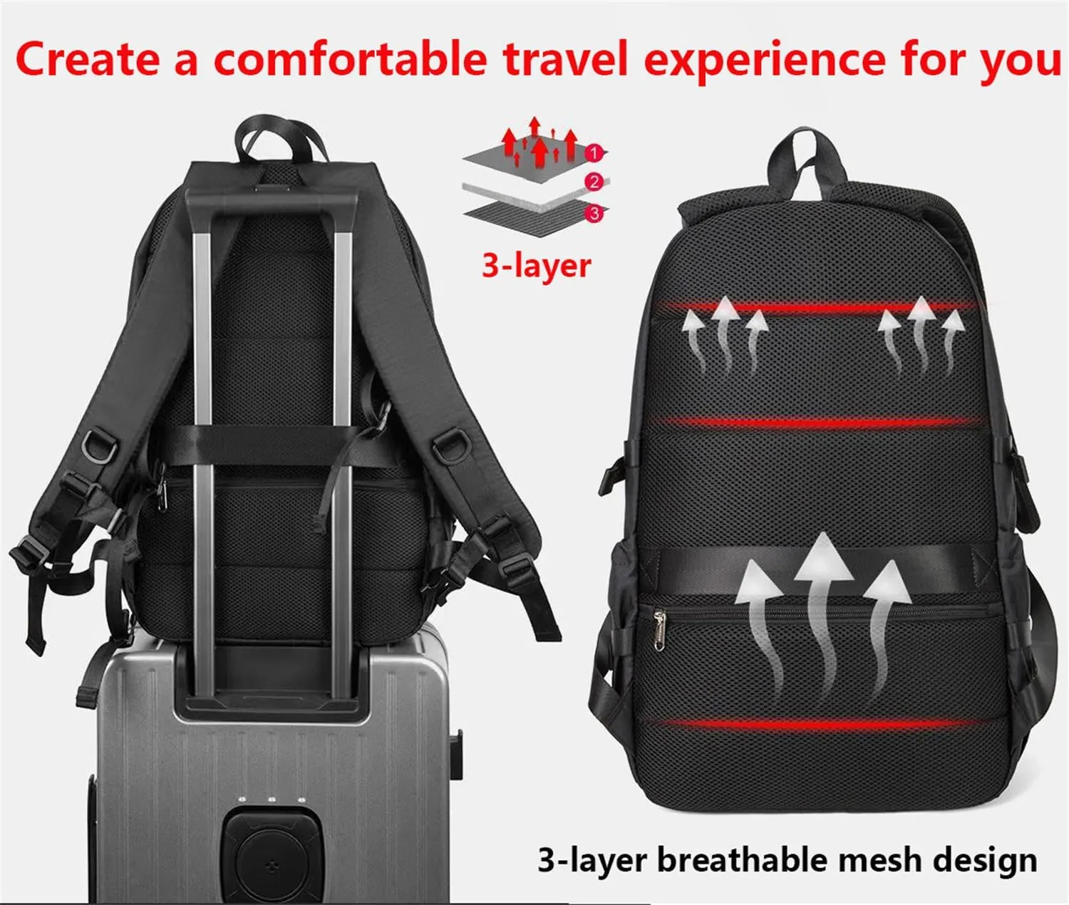 Mountaineering Backpack for Men 40L, Waterproof Outdoor Sport Backpack for Climbing Travel Hiking Cycling CampingTrekking (Orange,40L)