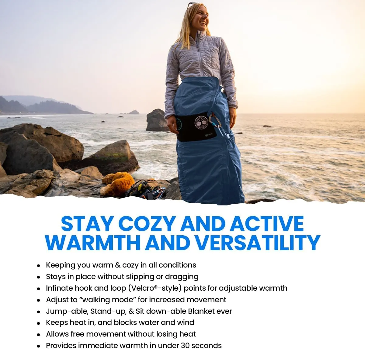 Mozy Wearable & Weatherproof Outdoor Blanket – Lower-Body Thermal Wrap for Superior Warmth