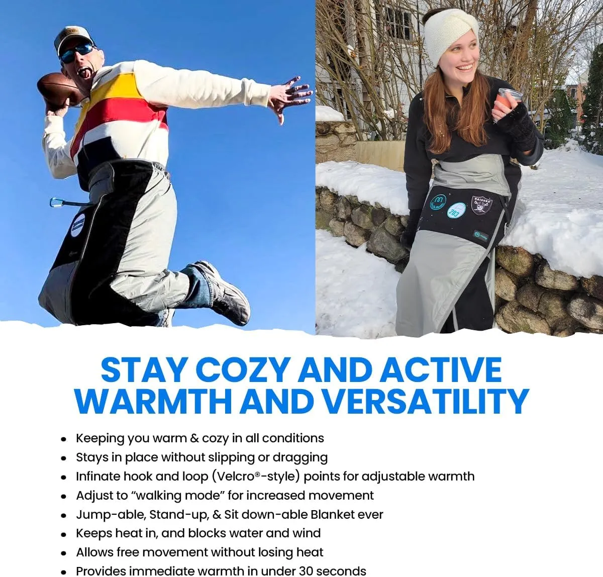 Mozy Wearable & Weatherproof Outdoor Blanket – Lower-Body Thermal Wrap for Superior Warmth