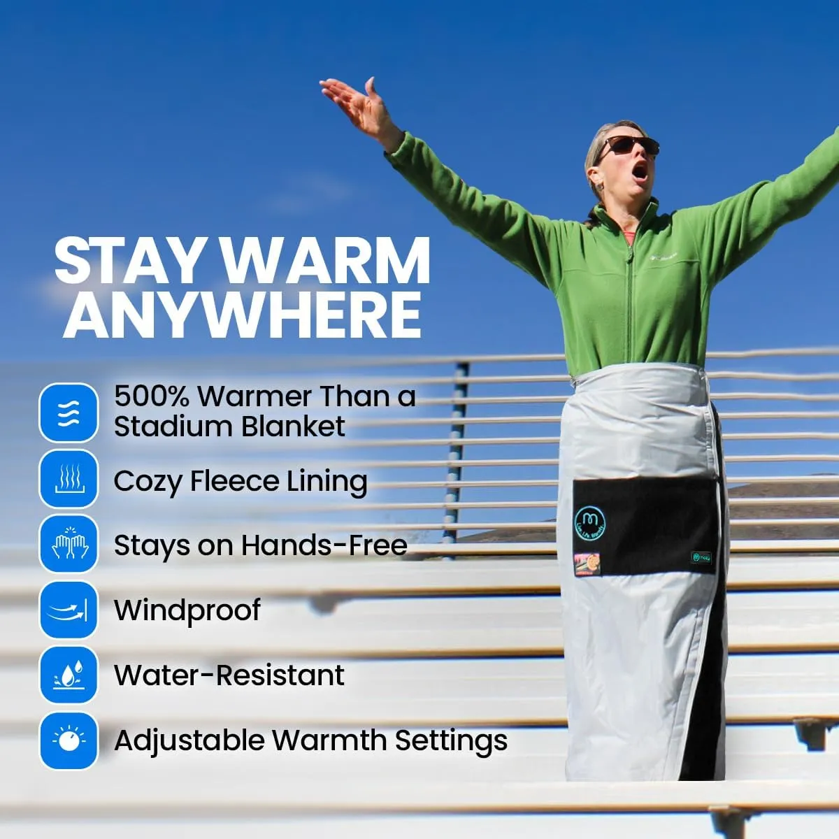 Mozy Wearable & Weatherproof Outdoor Blanket – Lower-Body Thermal Wrap for Superior Warmth