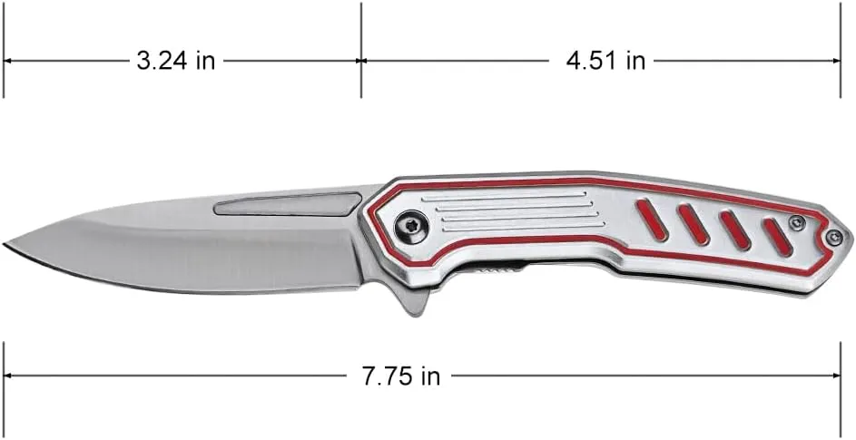 MTECH USA Folding Pocket Knife, 7.75 inch Overall Length, Black Oxidized Drop Point Blade, Blue Aluminum Handle