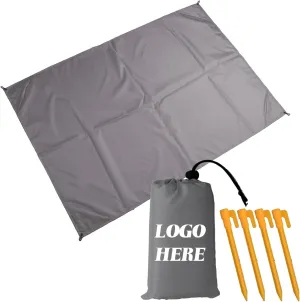 Muka Custom Beach Blanket Portable for Outdoor Camping, Picnic, Sunbath Mat w/Fixed Piles and Storage
