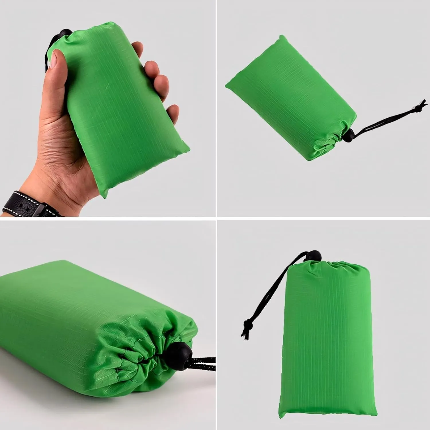 Muka Custom Beach Blanket Portable for Outdoor Camping, Picnic, Sunbath Mat w/Fixed Piles and Storage