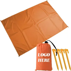 Muka Custom Beach Blanket Portable for Outdoor Camping, Picnic, Sunbath Mat w/Fixed Piles and Storage