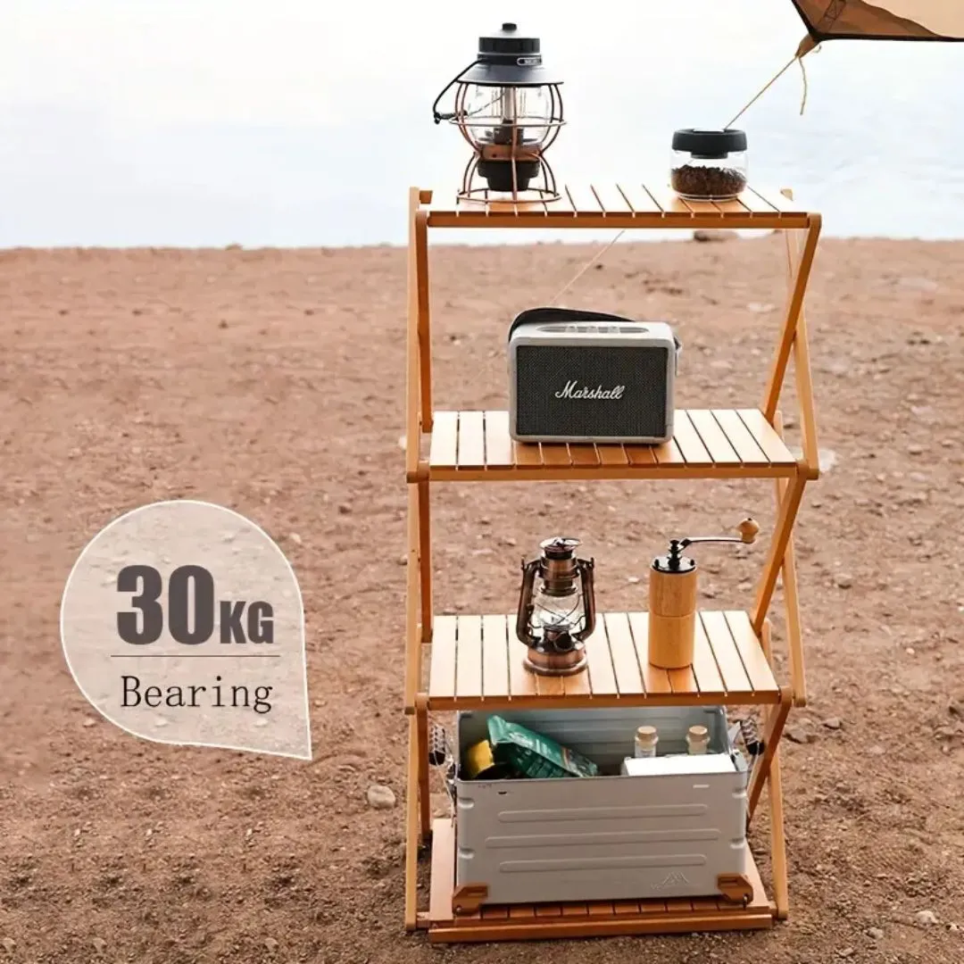 Multi-Layer Foldable Wooden Rack | Multifunctional and Portable