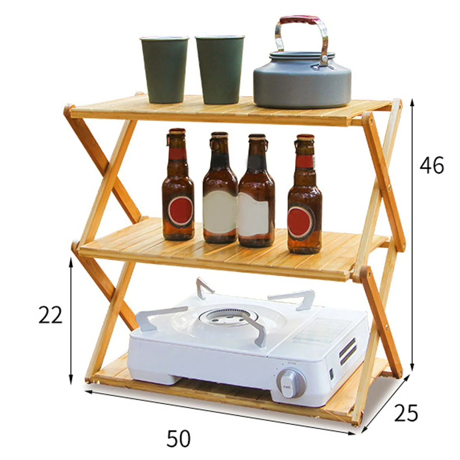 Multi-Layer Foldable Wooden Rack | Multifunctional and Portable
