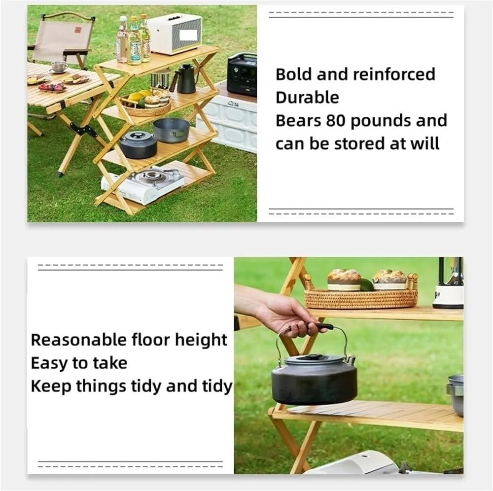 Multi-Layer Foldable Wooden Rack | Multifunctional and Portable