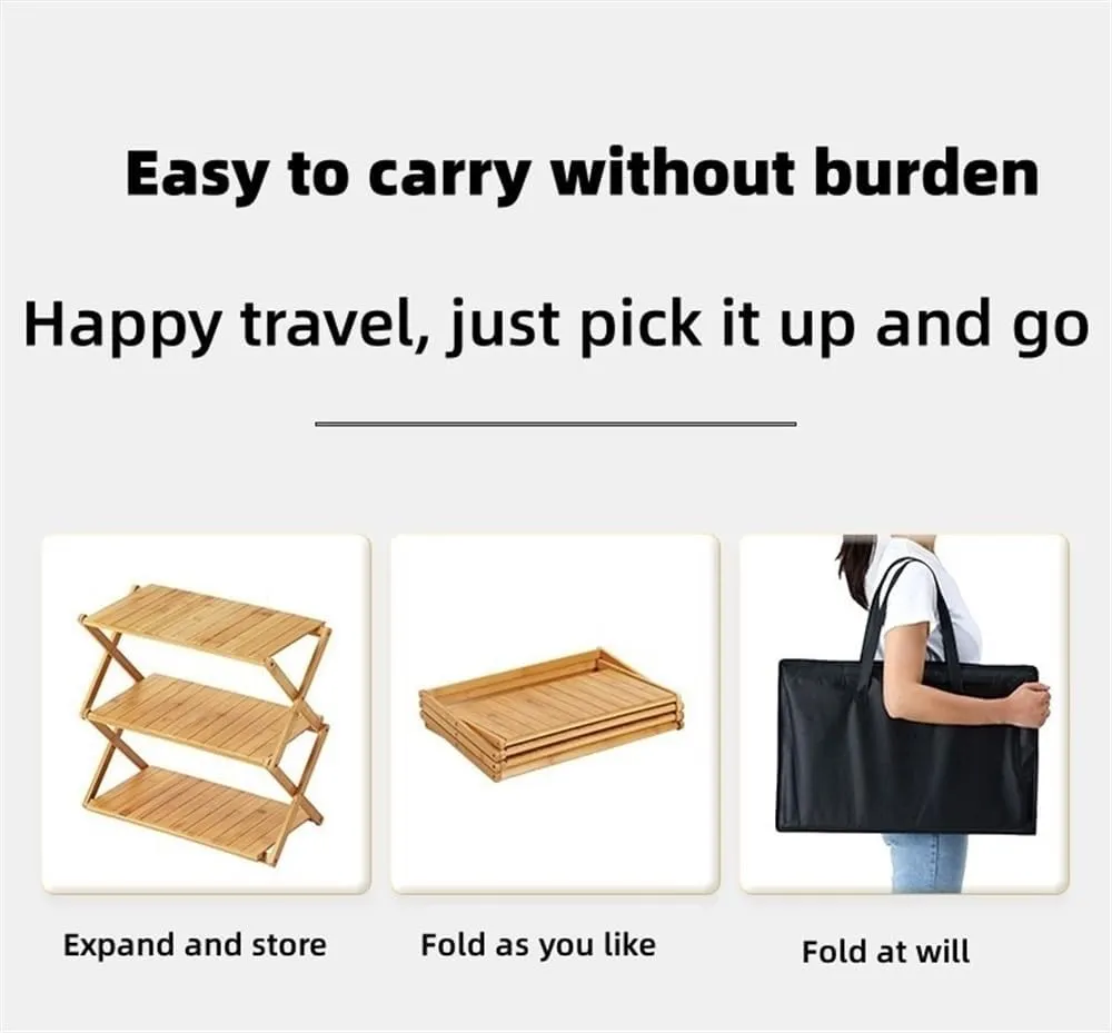 Multi-Layer Foldable Wooden Rack | Multifunctional and Portable