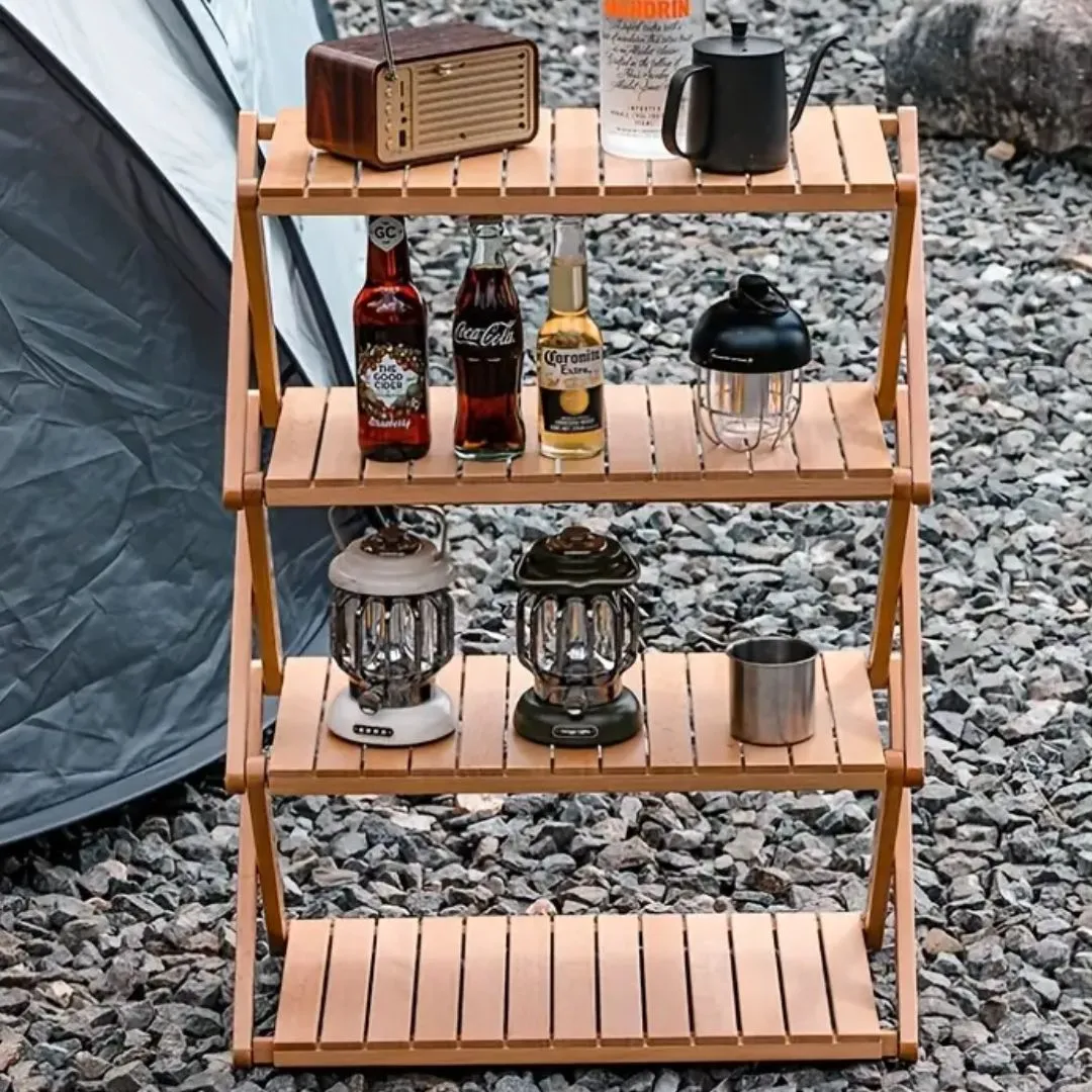 Multi-Layer Foldable Wooden Rack | Multifunctional and Portable