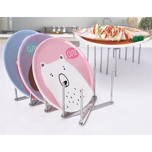 Multifunction Foldable Dish Organiser Rack Made Of Stainless Steel