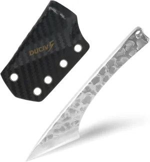 Multifunctional Fixed Blade Survival Knife with Kydex Sheath - Handcrafted Jungle Tactical Knife, Hammered texture style handle, Best for Camping, Hunting, and Gifts for Men