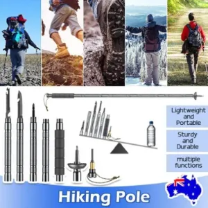 Multifunctional Hiking Trekking Poles Lightweight Collapsible Walking Stick AU V201-W12894935