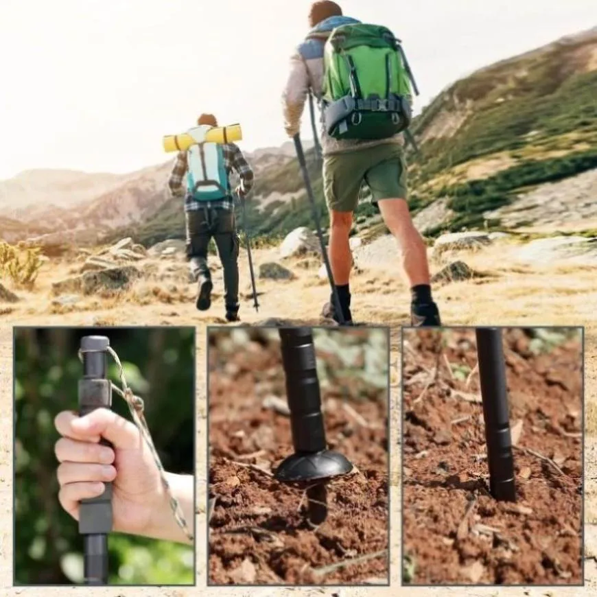 Multifunctional Hiking Trekking Poles Lightweight Collapsible Walking Stick AU V201-W12894935