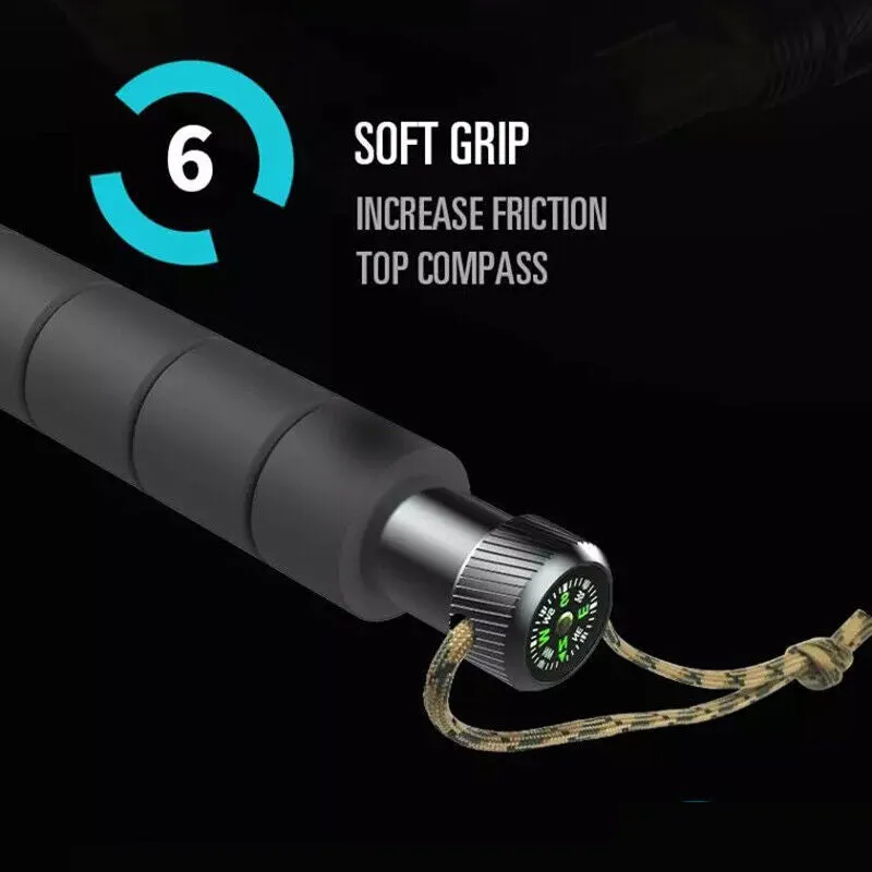 Multifunctional Hiking Trekking Poles Lightweight Collapsible Walking Stick AU V201-W12894935