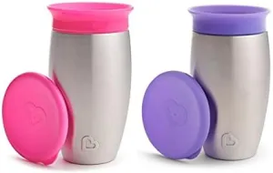 Munchkin Miracle Stainless Steel 360 Sippy Cup (Pink/Purple)