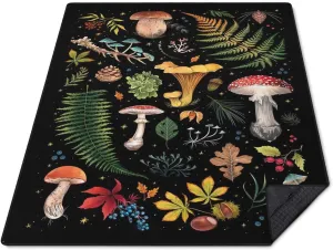 Mushroom Picnic Blankets Waterproof Foldable, 80″X80″Thick Three Layer Picnic Mat Outdoor Blanket for Grass, Large Beach Blanket Sandproof Picnic Accessories for Camping Party Park Patio