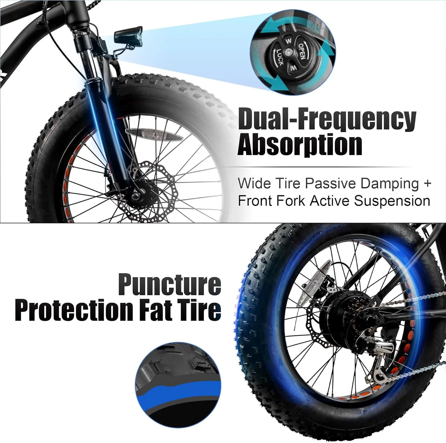 NAKTO Electric Bike 1000W Ebike 26'' Electric Bicycle, 35MPH Adults Electric Mountain Bike with Removable Battery