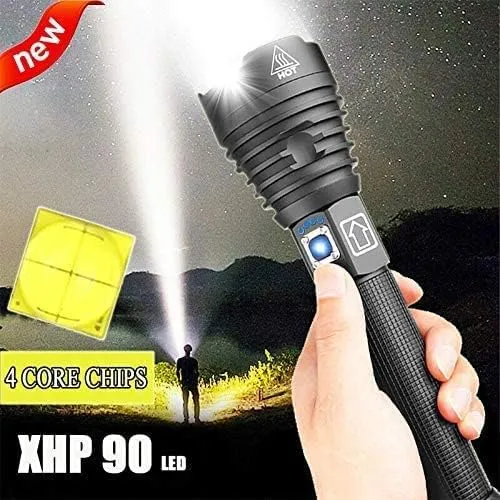 NAMINA 160000LM Most Powerful XHP90 LED Flashlight Brightest Zoom Torch P90 Type C USB (Updated Version)
