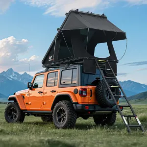Naturnest Rooftop Tent Hard Shell, Easy Set Up Pop Up Tent for 2 Person Camping, Waterproof Windproof UV-Resistant Blackout Privacy 4 Season Tents for Truck, Jeep, SUV, Van, Trailer - Polaris Plus