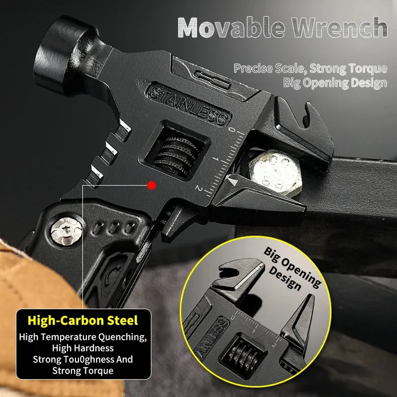 New Multifunctional Wrench Hammer Knife Pliers – Stainless Steel Multi-tool