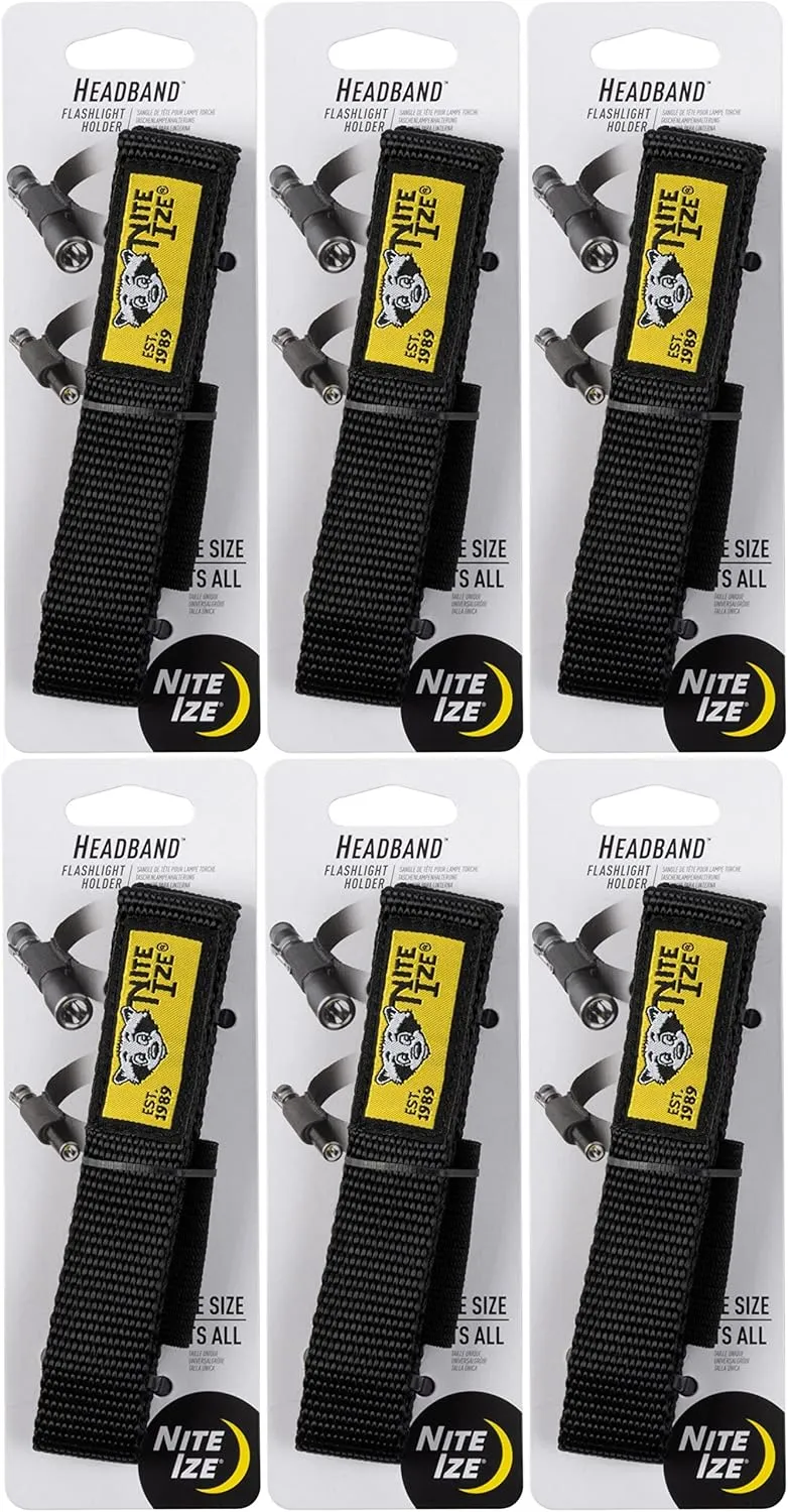 Nite Ize Headband Flashlight Holder - Black (6-Pack)