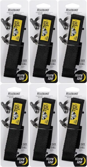 Nite Ize Headband Flashlight Holder - Black (6-Pack)