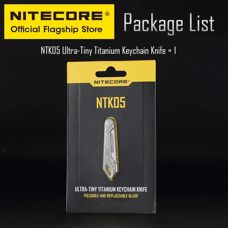 NITECORE NTK05 Mini Titanium Keychain Folding Knife Ultra Light EDC Blade