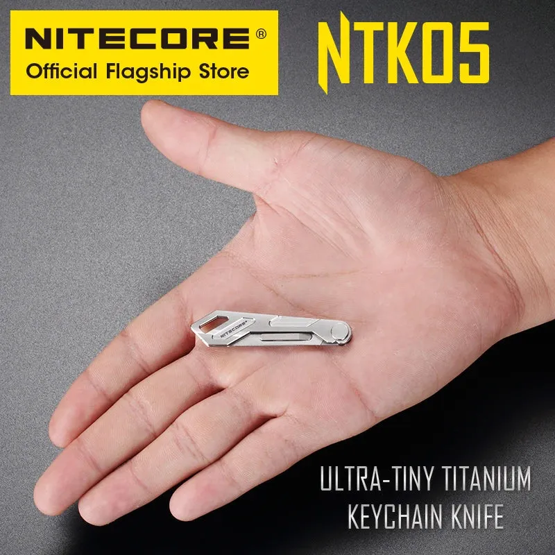 NITECORE NTK05 Mini Titanium Keychain Folding Knife Ultra Light EDC Blade