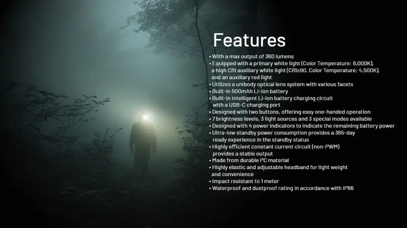 Nitecore NU20 Classic 360 Lumens Ultralight Headlamp